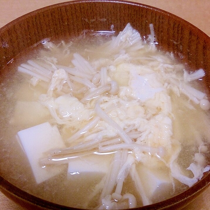 えのきと豆腐と卵のお味噌汁